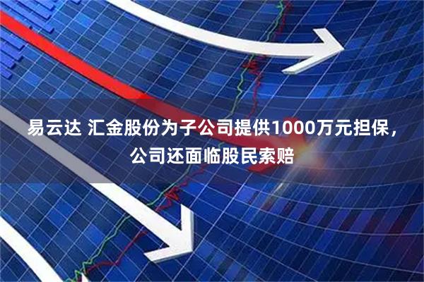 易云达 汇金股份为子公司提供1000万元担保，公司还面临股民索赔